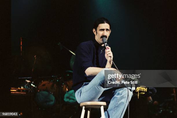 Frank Zappa performs on stage at Hammersmith Odeon, on December 18th, 1979 in London, United Kingdom.