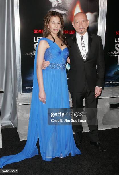 Actor Sir Ben Kingsley and wife Daniela Barbosa de Carneiro attend the "Shutter Island" premiere at the Ziegfeld Theatre on February 17, 2010 in New...