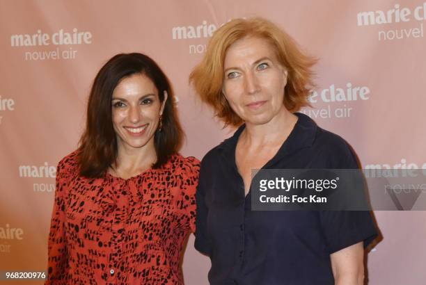 Actresses Aure Atika and Elise Larnicol,attend Marie Claire Nouvelle Air Cocktail at Hotel Lutetia on June 5, 2018 in Paris, France.