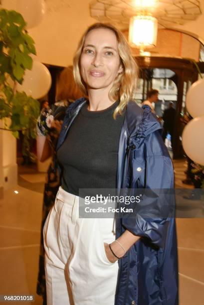 Alexandra Golovanoff attends Marie Claire Nouvelle Air Cocktail at Hotel Lutetia on June 5, 2018 in Paris, France.