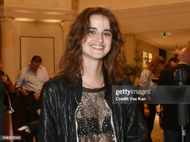 Singer Loulou Robert attends Marie Claire Nouvelle Air Cocktail at Hotel Lutetia on June 5, 2018 in Paris, France.