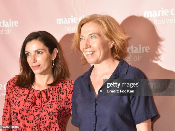 Actresses Aure Atika and Elise Larnicol,attend Marie Claire Nouvelle Air Cocktail at Hotel Lutetia on June 5, 2018 in Paris, France.