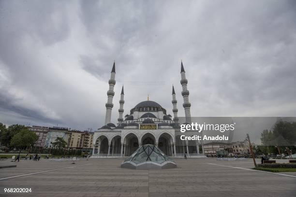 Photo shows Melike Hatun Mosque in Ankara, Turkey on May 31, 2018.