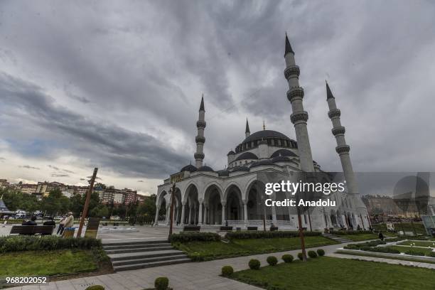 Photo shows Melike Hatun Mosque in Ankara, Turkey on May 31, 2018.