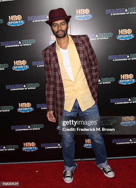 Recording artist Eric Benet attends the "Magic & Bird: A Courtship of Rivals" film premiere at the Mann Bruin Theatre on February 17, 2010 in...