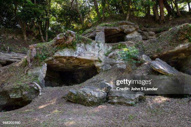 Mandarado Yagura a series of caves sites along an ancient footpath that is now a popular hiking trail that passes through three cuttings known as the...