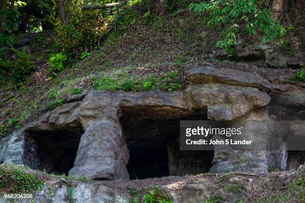 Mandarado Yagura a series of caves sites along an ancient footpath that is now a popular hiking trail that passes through three cuttings known as the...