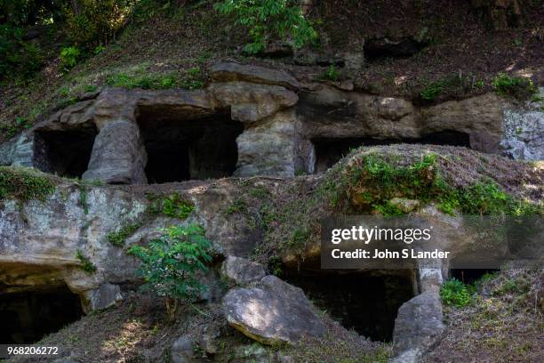 Mandarado Yagura a series of caves sites along an ancient footpath that is now a popular hiking trail that passes through three cuttings known as the...