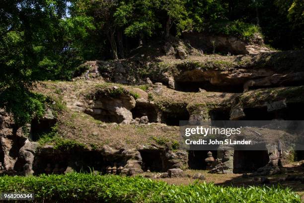 Mandarado Yagura a series of caves sites along an ancient footpath that is now a popular hiking trail that passes through three cuttings known as the...