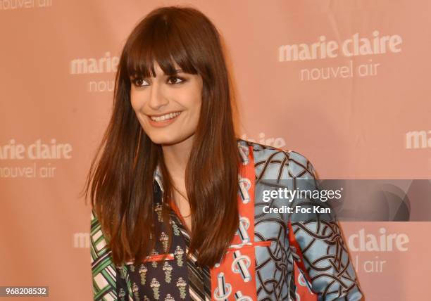 Singer Clara Luciani fromLa Femme band attends Marie Claire Nouvelle Air Cocktail at Hotel Lutetia on June 5, 2018 in Paris, France.