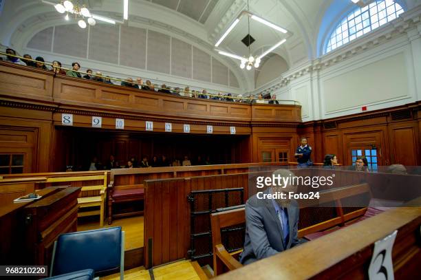 Convicted murderer and family slayer Henri van Breda during sentencing proceedings at the Western Cape High Court on June 05, 2018 in Cape Town,...