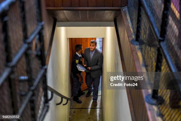 Convicted murderer and family slayer Henri van Breda during sentencing proceedings at the Western Cape High Court on June 05, 2018 in Cape Town,...