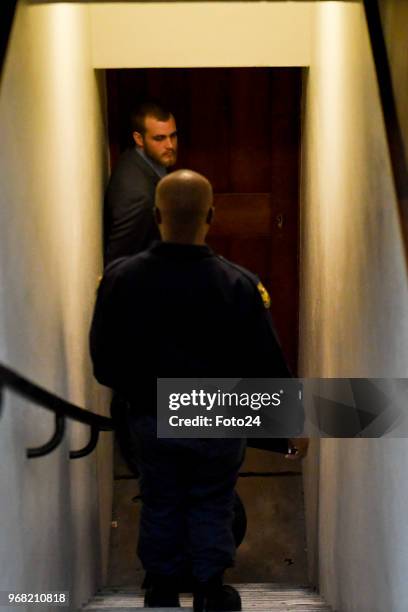 Convicted murderer and family slayer Henri van Breda during sentencing proceedings at the Western Cape High Court on June 05, 2018 in Cape Town,...