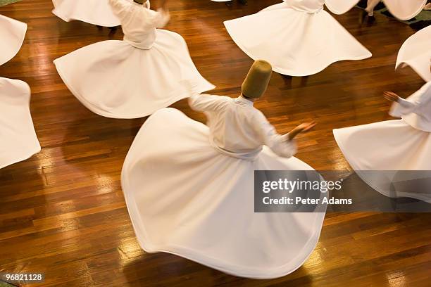 whirling dervishes, istanbul, turkey - tradition stock-fotos und bilder