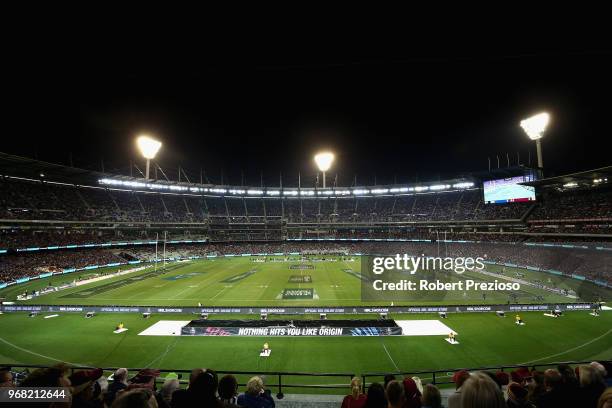 General view during game one of the State Of Origin series between the Queensland Maroons and the New South Wales Blues at the Melbourne Cricket...