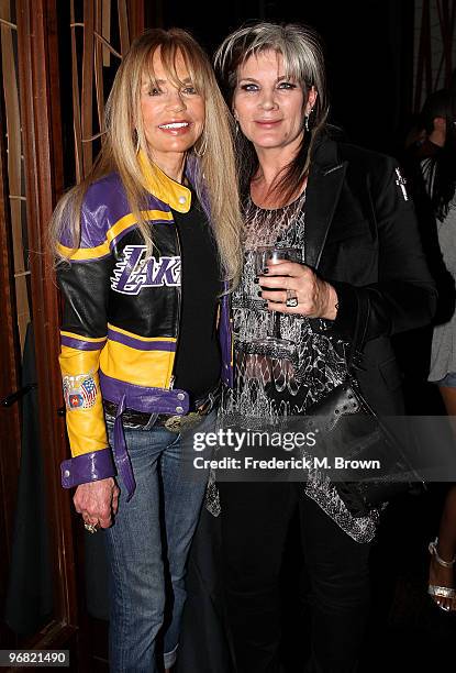 Actress Dyan Cannon and her guest attend the "Magic & Bird: A Courtship of Rivals" film premiere after party at the Whiskey Blue- W Hotel on February...