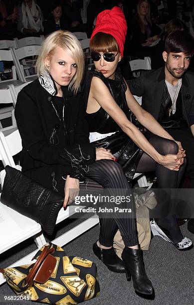 Becca Diamond and Sophia Lamar attend the Alexandre Herchcovitch Fall 2010 during Mercedes-Benz Fashion Week at Bryant Park on February 17, 2010 in...