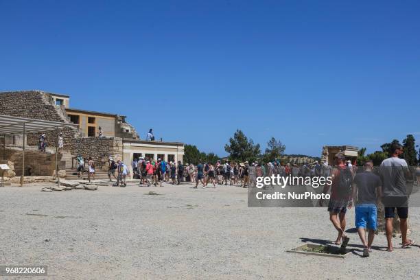 Knossos with the Minoan palace, the largest Bronze Age archaeological site on Crete island and Europe's oldest city. Knossos was discovered by...