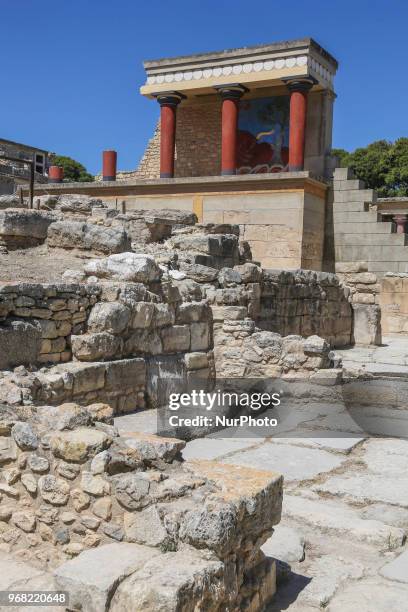 Knossos with the Minoan palace, the largest Bronze Age archaeological site on Crete island and Europe's oldest city. Knossos was discovered by...