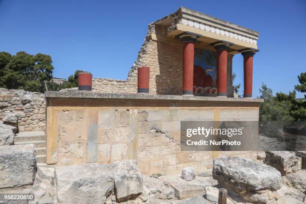 Knossos with the Minoan palace, the largest Bronze Age archaeological site on Crete island and Europe's oldest city. Knossos was discovered by...