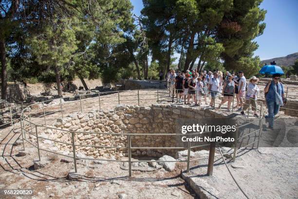 Knossos with the Minoan palace, the largest Bronze Age archaeological site on Crete island and Europe's oldest city. Knossos was discovered by...