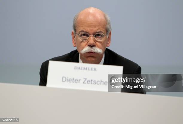 Dieter Zetsche, CEO of Daimler AG, looks on during the company's annual press conference on February 18, 2010 in Stuttgart, Germany. Daimler reported...