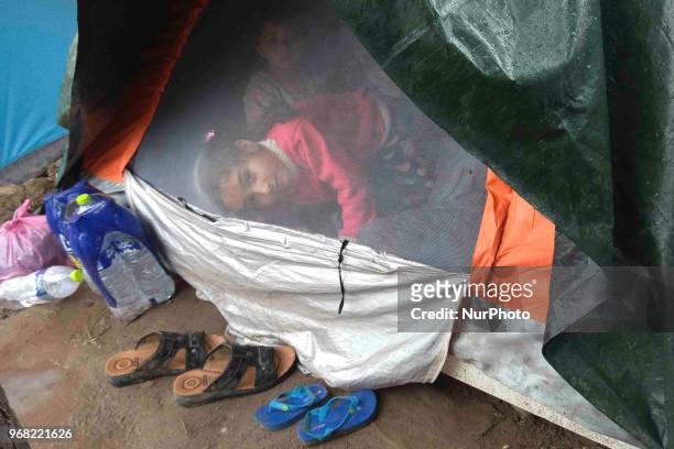 Diavata refugee camp in Thessaloniki,Greece. Former Anagnostopoulou military camp is hosting since 2016 refugees. There are organized facilities but...