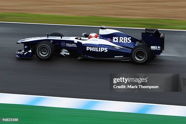 Rubens Barrichello of Brazil and Williams drives during winter testing at the Circuito De Jerez on February 18, 2010 in Jerez de la Frontera, Spain.