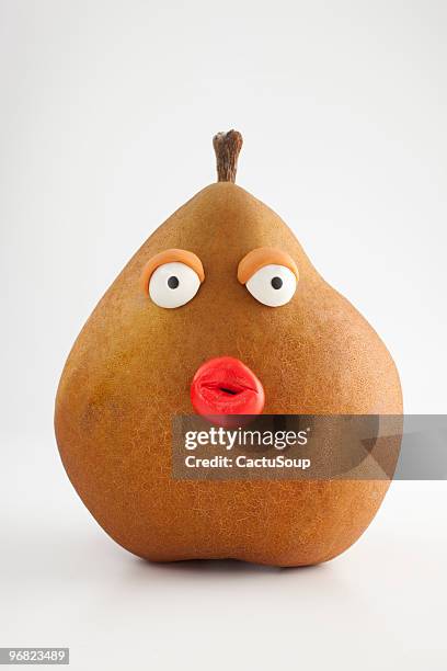 pear portrait - clay stock illustrations