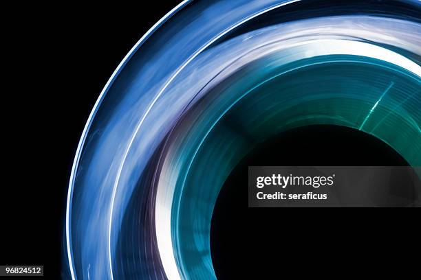 isolated image of a spiral light on a black background - moving lights stock pictures, royalty-free photos & images