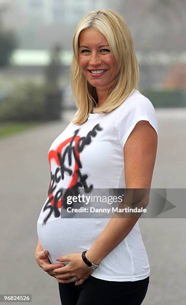 Denise Van Outen attends photocall to launch the Bumps and Babies Mile for Sports Relief in Battersea Park on February 18, 2010 in London, England.