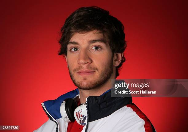 Scott Lago, bronze medal winning halfpipe snowboarder of the United States, poses in the NBC Today Show Studio at Grouse Mountain on February 18,...