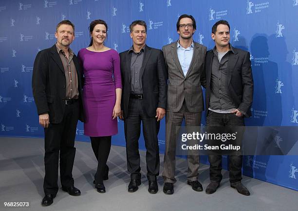 Actor Justus von Dohnanyi , actress Martina Gedeck, actor Tobias Moretti, director Oskar Roehler and actor Moritz Bleibtreu attend the 'Jud Suess...