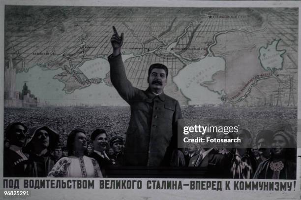 Poster of Joseph Stalin with his Arm Raised circa 1922.