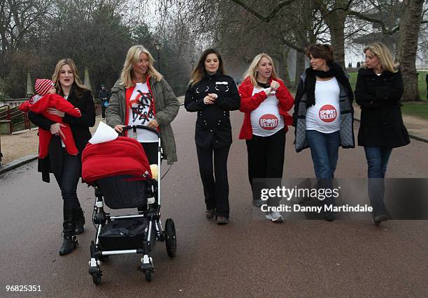 Nemone, Denise Van Outen, Carly Zucker, Gail Emms, Natasha Kaplinksy and Kim Medcalf attend photocall to launch the Bumps and Babies Mile for Sports...