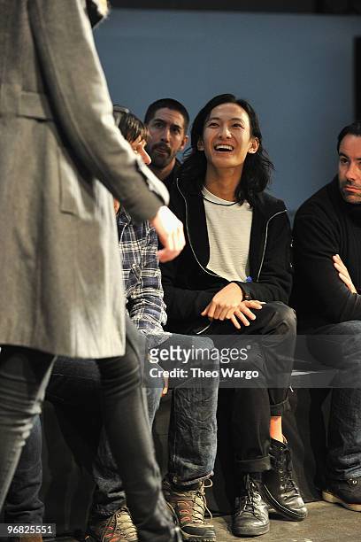 Designer Alexander Wang during Alexander Wang Fall 2010 during Mercedes-Benz Fashion Week at Pier 94 on February 13, 2010 in New York City.