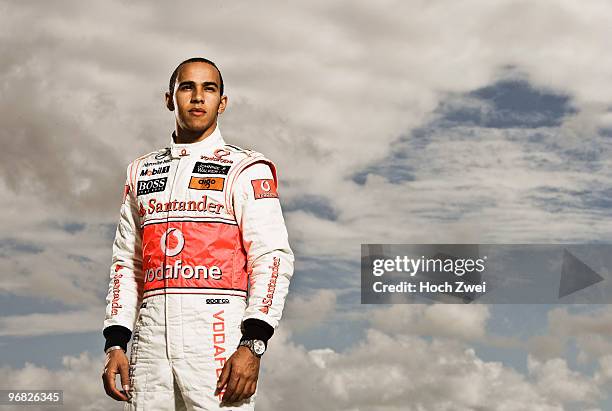 Lewis Hamilton of Great Britain and McLaren Mercedes poses for a portrait during winter testing at the Circuito De Jerez on February 8, 2010 in Jerez...