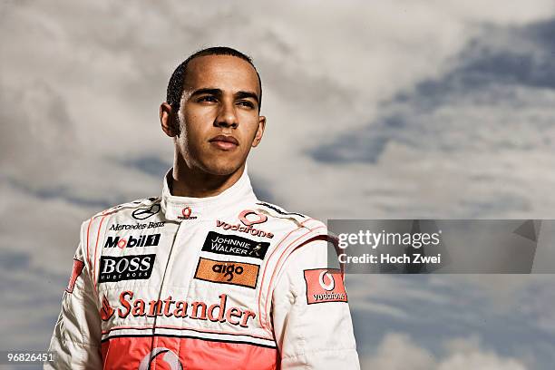 Lewis Hamilton of Great Britain and McLaren Mercedes poses for a portrait during winter testing at the Circuito De Jerez on February 8, 2010 in Jerez...