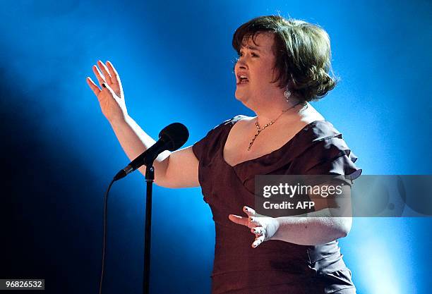 Scottish singer Susan Boyle sings the song 'I Dreamed a Dream' at the Danish relief show 'The Denmark Collection' to raise money for women in Africa...