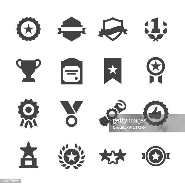 award icon - acme series - trophy plaque stock illustrations