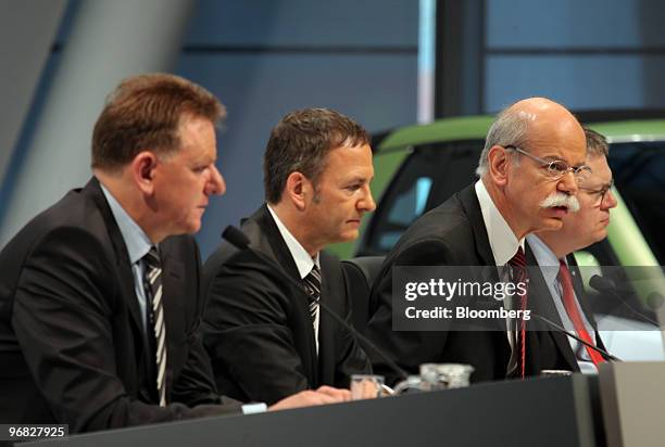 Andreas Renschler, head of Daimler AG's truck unit, Bodo Uebber, chief financial officer of Daimler AG, Dieter Zetsche, chief executive officer of...