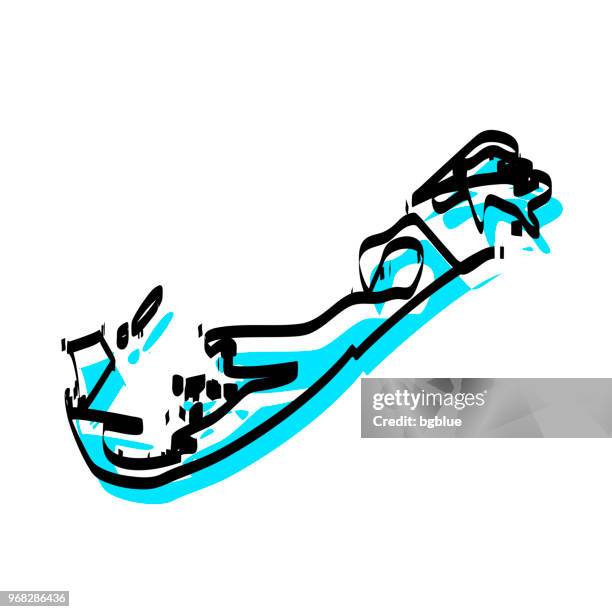 bermuda map hand drawn on white background, trendy design - bermuda map stock illustrations