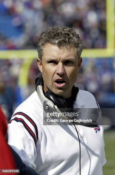 Head coach Gregg Williams of the Buffalo Bills looks on from the sideline during a game against the Cincinnati Bengals at Ralph Wilson Stadium on...