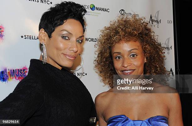 Nicole Murphy and Stacie J attend the A*Muse fashion show at Amnesia NYC on February 17, 2010 in New York City.
