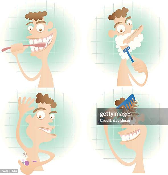 grooming - powder room stock illustrations