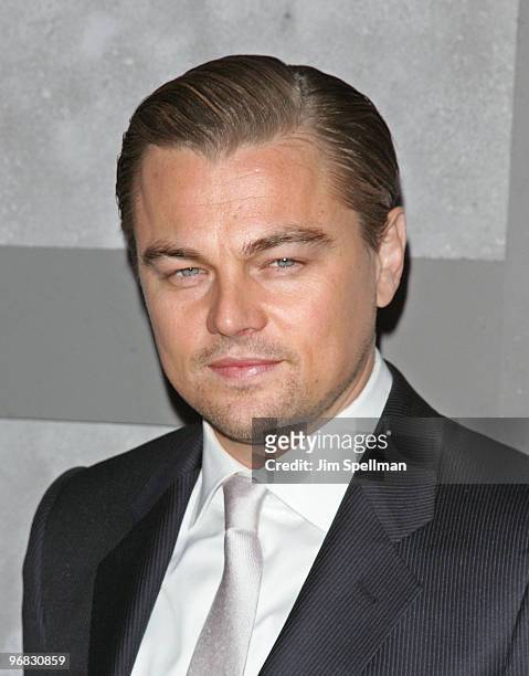 Actor Leonardo DiCaprio attends the "Shutter Island" premiere at the Ziegfeld Theatre on February 17, 2010 in New York City.