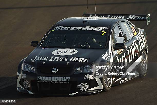 Todd Kelly drives the Jack Daniel's Racing Holden during practice for round one of the V8 Supercar Championship Series at Yas Marina Circuit on...