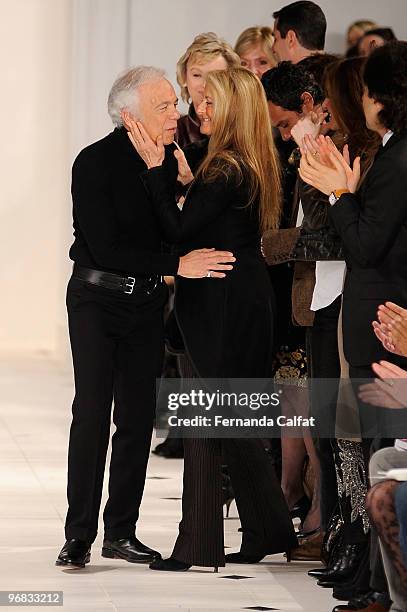 Designer Ralph Lauren and wife Ricky Lauren on runway at the Ralph Lauren Collection Fall 2010 Fashion Show during Mercedes-Benz Fashion Week at 275...