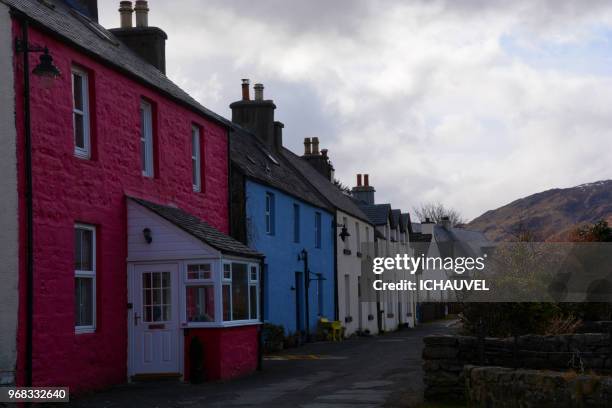 fishing village , dornie scotland - dornie stock pictures, royalty-free photos & images
