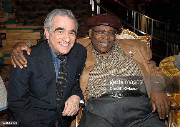 Martin Scorsese and B.B. King during rehearsals for "Martin Scorsese Presents Salute to the Blues" Concert February 6, 2003 at Radio City Music Hall...